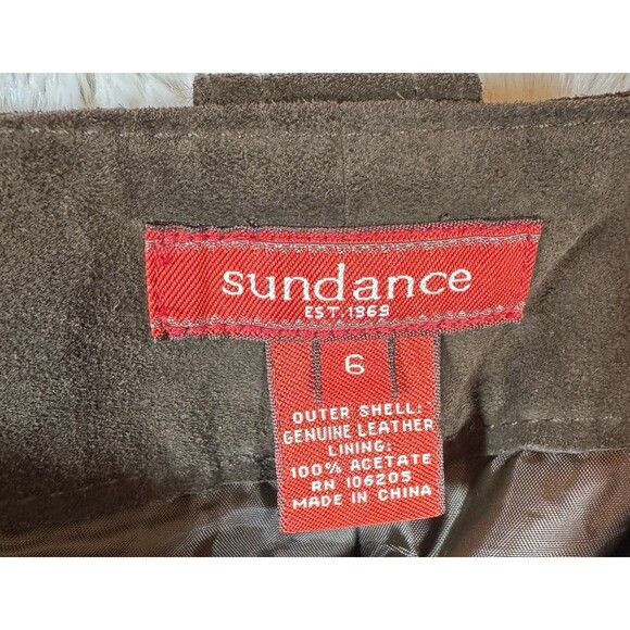 Sundance Pants Brown 6 Women's 100% Leather Cargo Pockets Zippers Lined‎ RARE - Picture 8 of 14